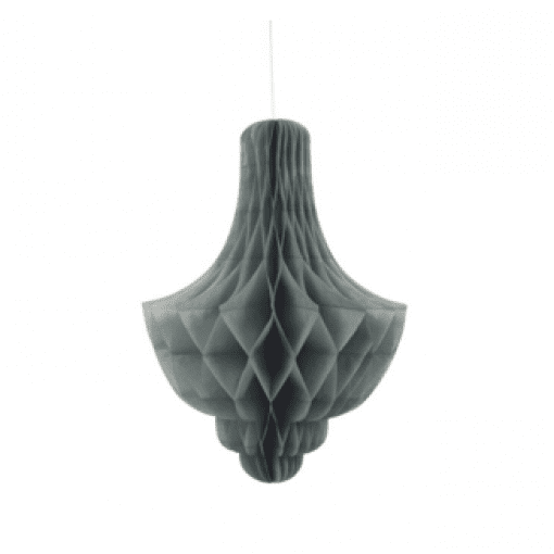 DECORAÇÃO DE PAPEL PENDENTE CANDELABRO 14'' PRATEADO