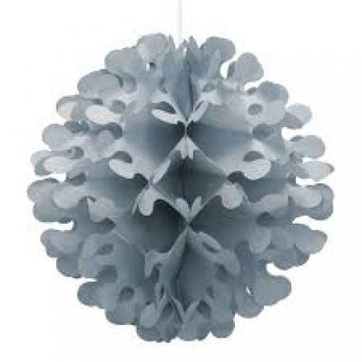 BOLA DE PAPEL DECORATIVA 12'' PRATEADO