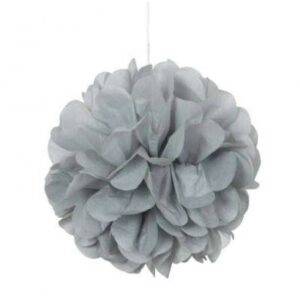 3 MINI PUFF DECORATIVO PAPEL PRATEADO