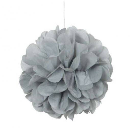 3 MINI PUFF DECORATIVO PAPEL PRATEADO