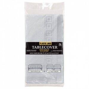 TOALHA DE MESA PAPEL 1,37 X 2,75 M PRATEADO