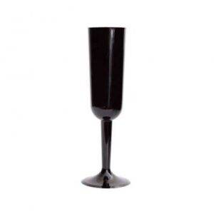 4 FLUTES DE CHAMPANHE GLITTER PRETO