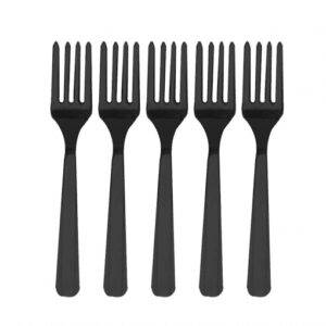 10 GARFOS DE PLÁSTICO PRETO
