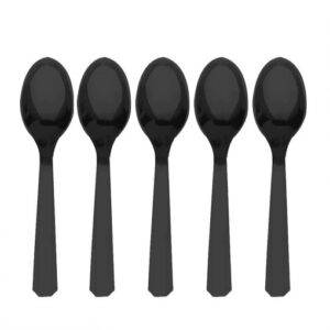 10 COLHERES DE PLÁSTICO PRETO