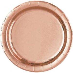 8 PRATOS 23 CM ROSE GOLD FOIL