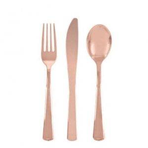 18 SORTIDO DE TALHERES ROSE GOLD FOIL