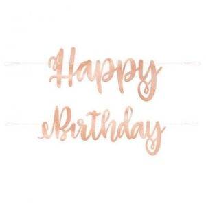GRINALDA PAPEL 2,14 M 'HAPPY BIRTHDAY' ELEGANT ROSE GOLD FOIL