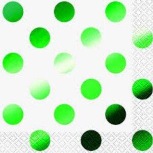 16 GUARDANAPOS 25 CM BOLAS VERDE FOIL