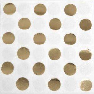 16 GUARDANAPOS 25 CM BOLAS DOURADO FOIL