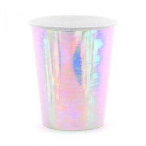 6 COPOS PAPEL 220 ML IRIDESCENTE