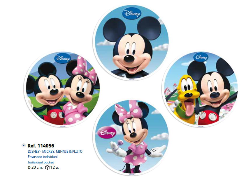 Hóstia Mickey e Amigos 20 cm 4 mod. cx.12