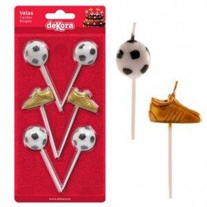 Vela bola e bota de futebol 6 unidades