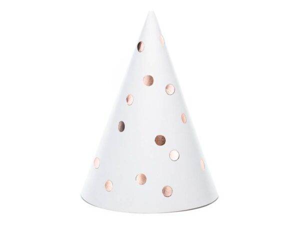 Chapéus de festa Pontos, brancos, 16 cm