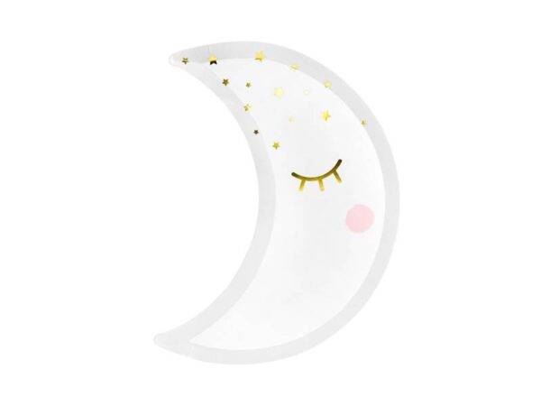 Pratos Estrelinha - Lua, branca, 10,5x24 cm