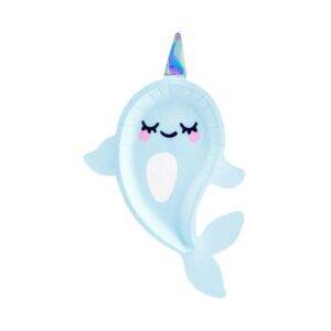 Pratos de papel Narwhal, mix, 18,5x29 cm