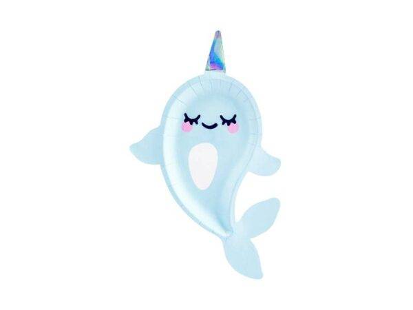 Pratos de papel Narwhal, mix, 18,5x29 cm