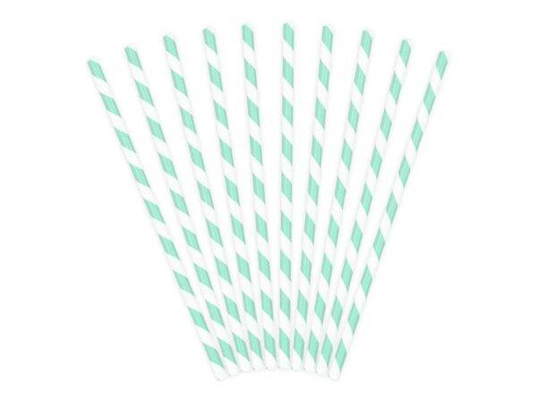 Palhinhas de papel, azul celeste, 19,5 cm