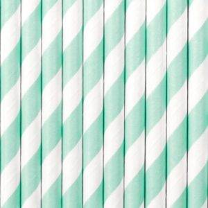 Palhinhas de papel, azul celeste, 19,5 cm