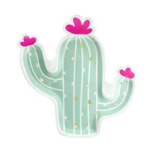 Pratos de papel Cactus, mix, 23x24 cm