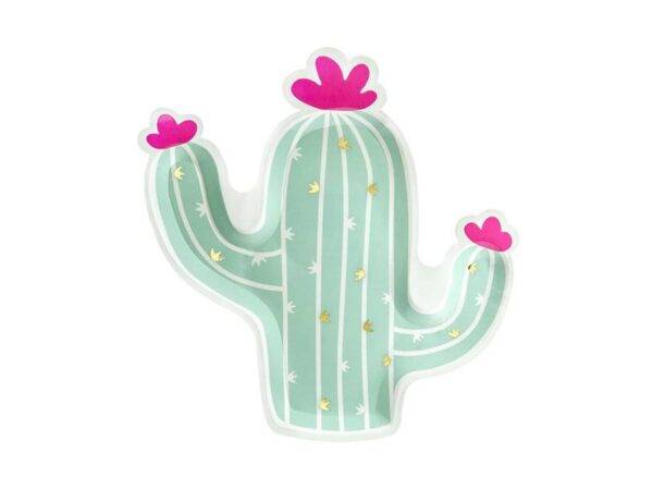 Pratos de papel Cactus, mix, 23x24 cm