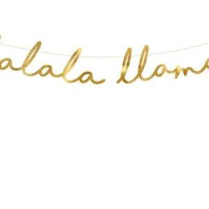 Banner Llama - Lalala Llama, ouro, 12,5 x 82 cm