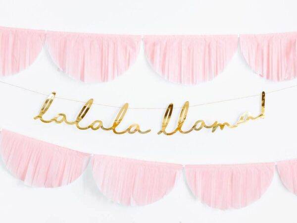 Banner Llama - Lalala Llama, ouro, 12,5 x 82 cm