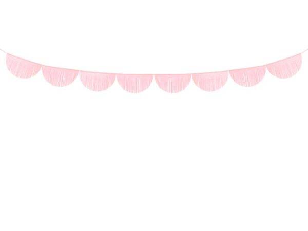 Guirlanda de franja recortada, rosa claro, 3 m