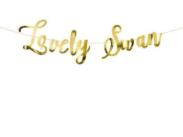 Grinalda Lovely Swan, espelho dourado, 64x21,3 cm