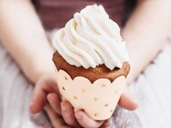 Invólucros de cuppcake, 5x7,5x5 cm, pêssego claro