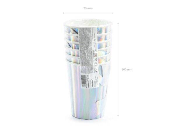 Copos de papel sereia, iridescente, 220 ml