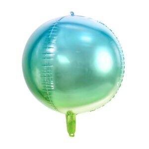Balão de Foil Bola de Foil, azul e verde, 35 cm