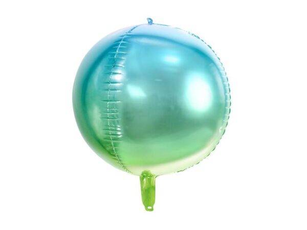Balão de Foil Bola de Foil, azul e verde, 35 cm