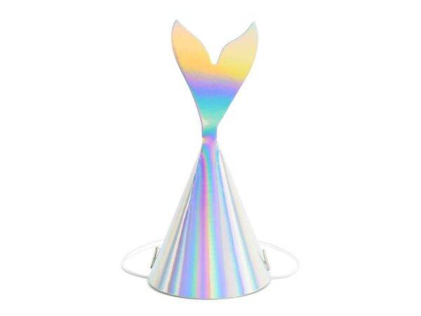 Chapéus de festa Sereia, iridescente, 18 cm