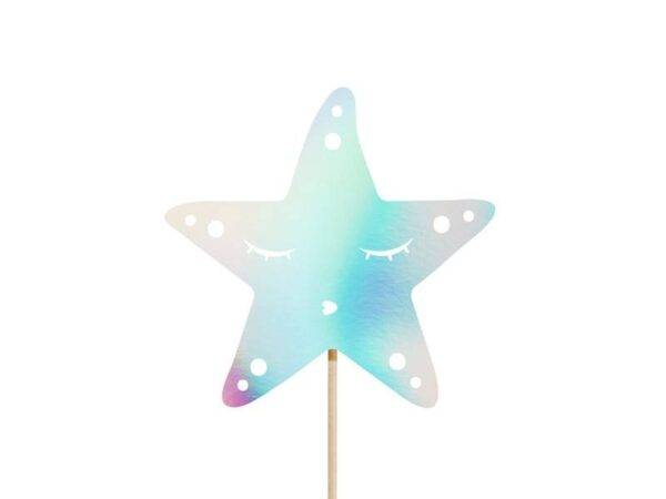 Topper de bolo Sereia, iridescente, 24,5 cm