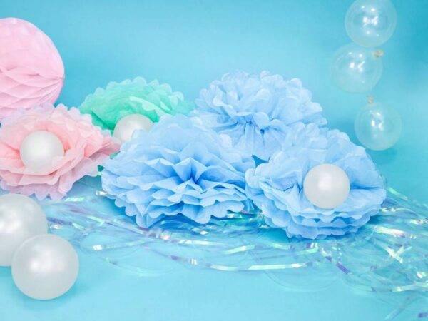 Tissue paper Pompom, azul claro enevoado, 25 cm