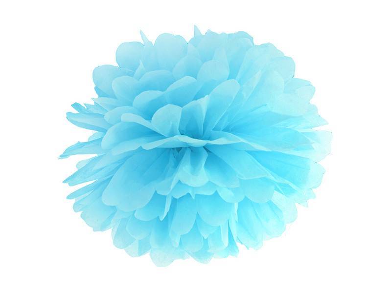 Tissue paper Pompom, azul celeste, 25 cm