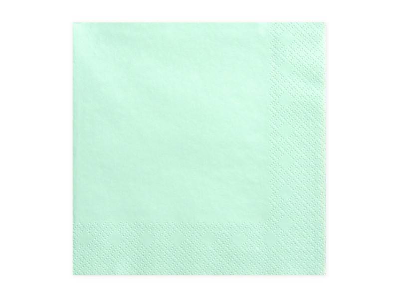 Guardanapos, 3 camadas, hortelã, 33x33 cm
