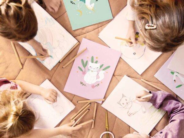 Bloco de desenho A4 Cat com 50 folhas brancas