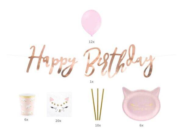 Conjunto de decorações de festa - gato