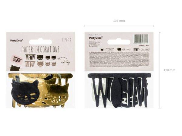 Decorações de papel Cat, mix