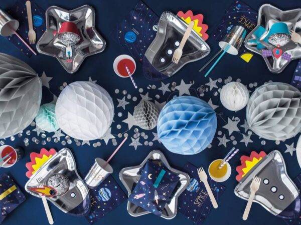 Pratos de papel Space Party - Rocket, 21,5x29,5 cm.