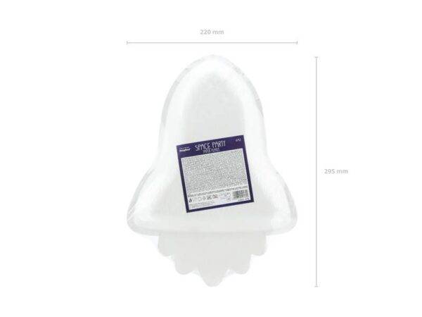 Pratos de papel Space Party - Rocket, 21,5x29,5 cm.