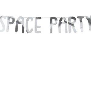 Banner Space - Space Party, prata, 13x96 cm