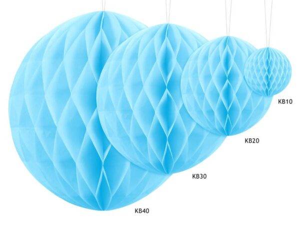 Bola de favo de mel, azul celeste, 20 cm