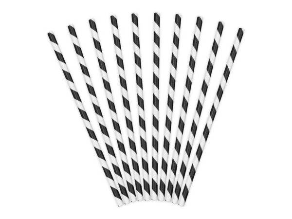 Palhinhas de papel, preto, 19,5 cm