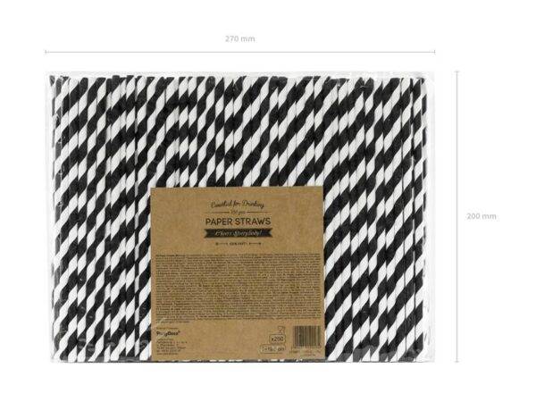 Palhinhas de papel, preto, 19,5 cm