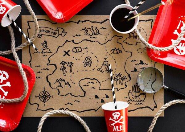 Jogos americanos de papel Pirates Party, 40x30 cm