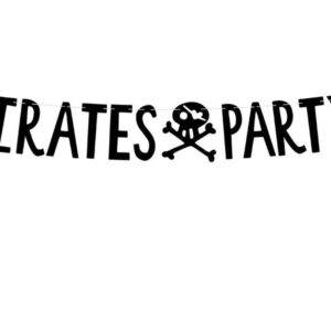 Banner Pirates Party, preto, 14x100 cm