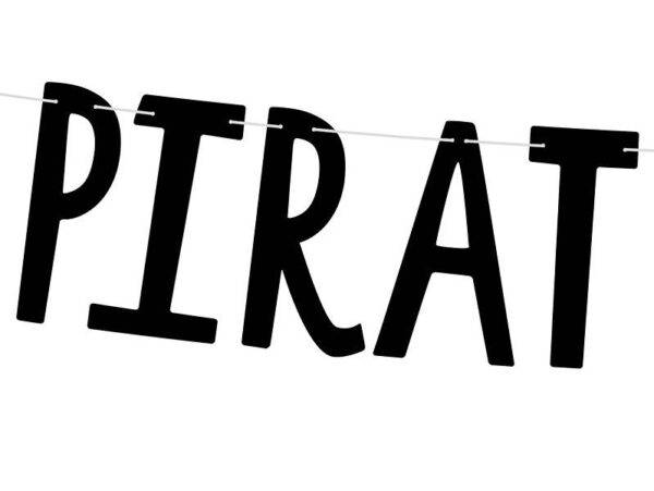 Banner Pirates Party, preto, 14x100 cm