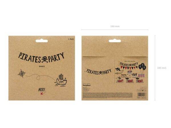 Banner Pirates Party, preto, 14x100 cm